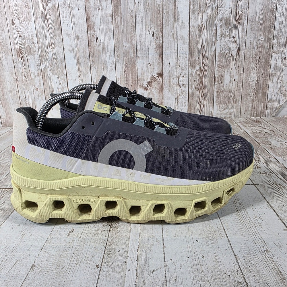 On Cloudmonster Mens Running Shoes Navy Lime Yellow 61.98244 US 8.5